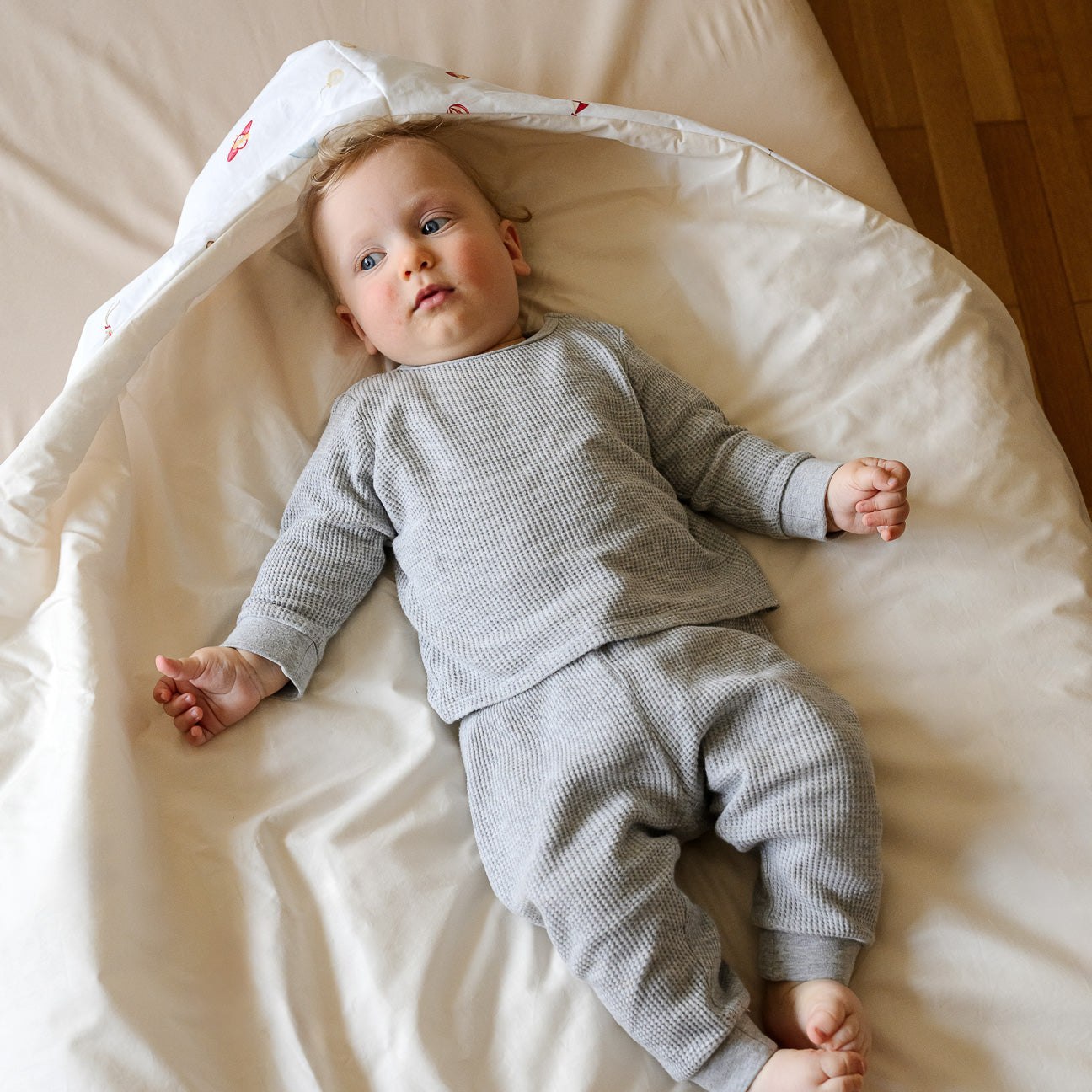 Fußsack für den Kinderwagen für Neugeborene
- 0–6 Monate- Wolken- Perkal - Dalfilo