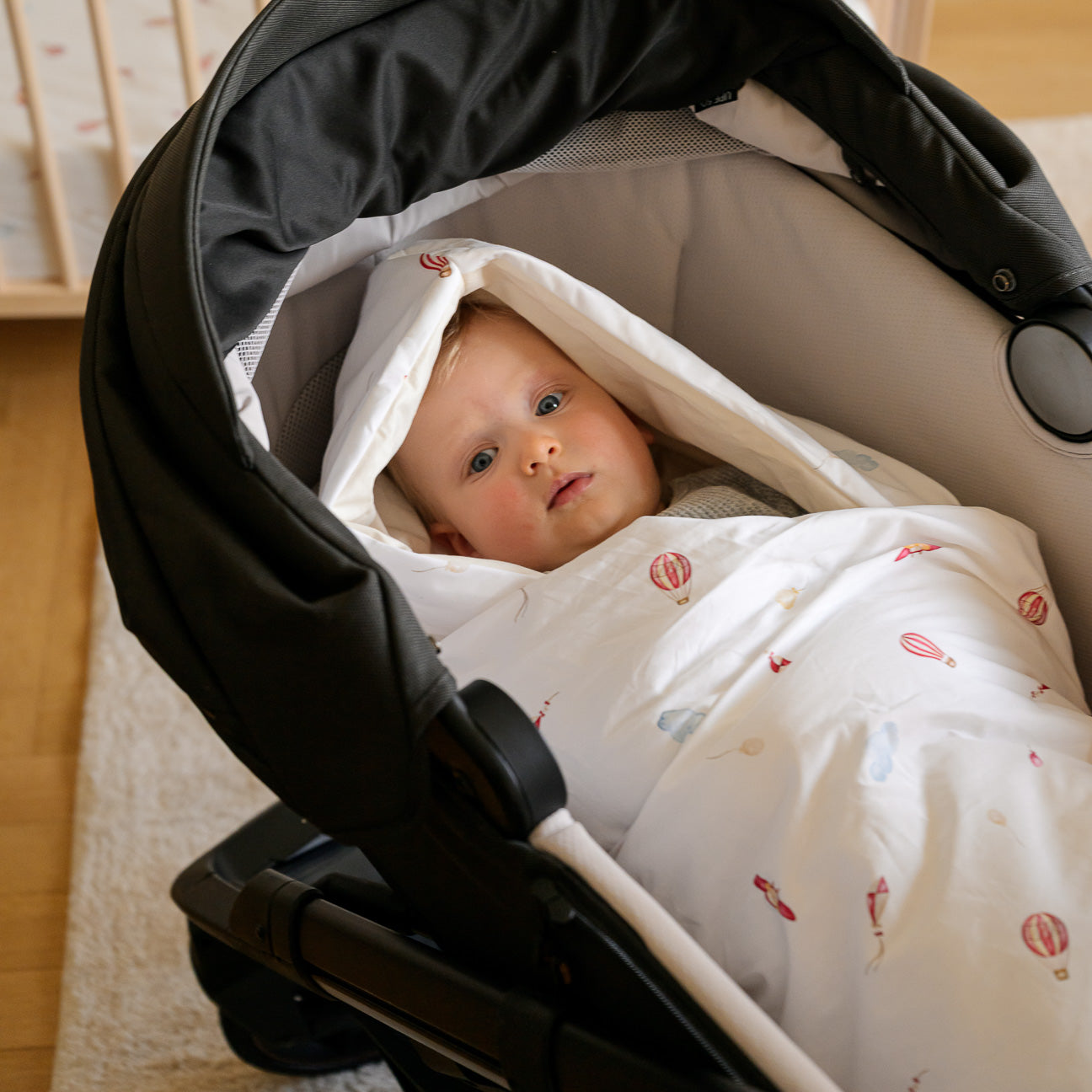 Fußsack für den Kinderwagen für Neugeborene
- 0–6 Monate- Foliage- Perkal - Dalfilo