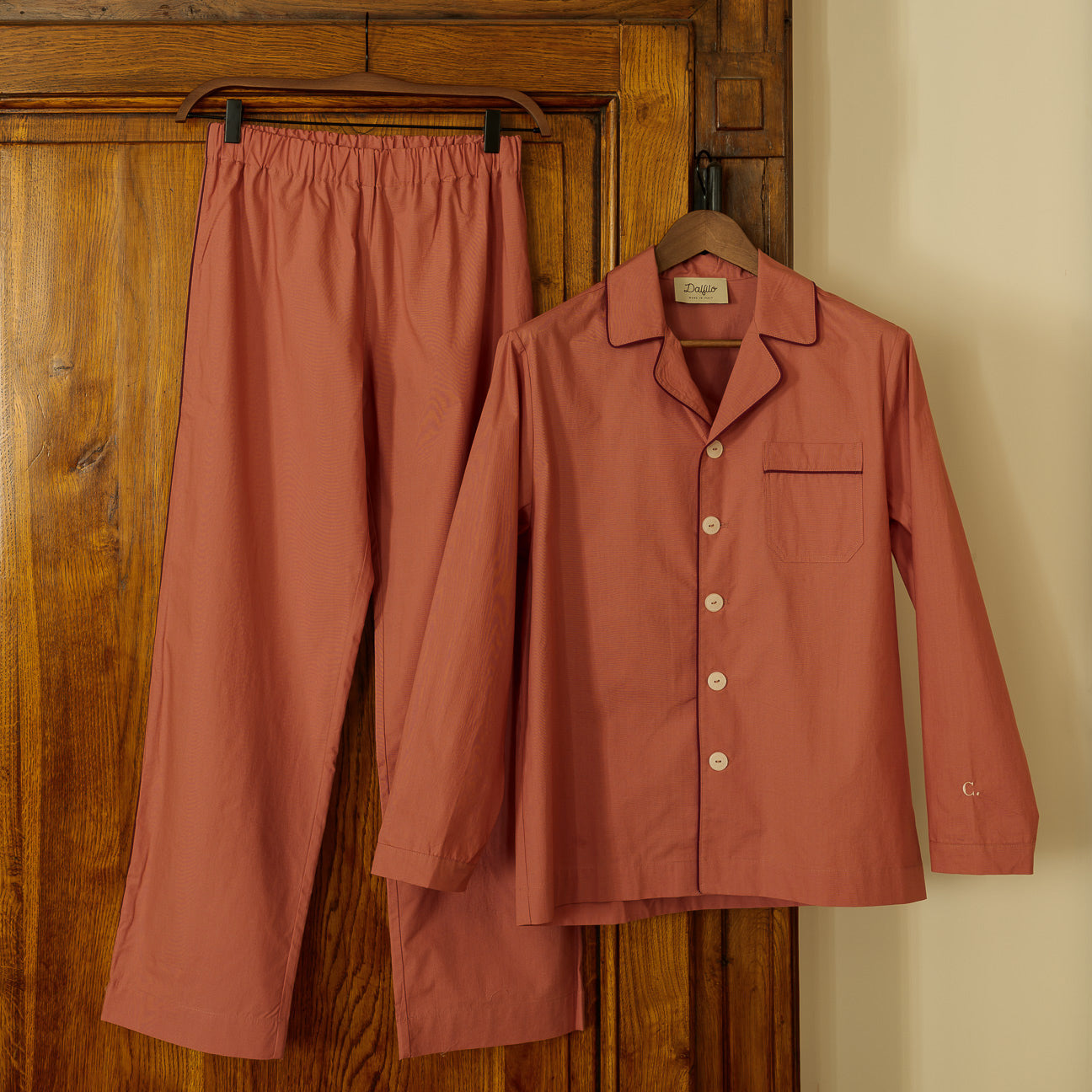 Schlafanzug aus gewaschenem Perkal
- XS- Blush Pink- Gewaschener Perkal - Dalfilo