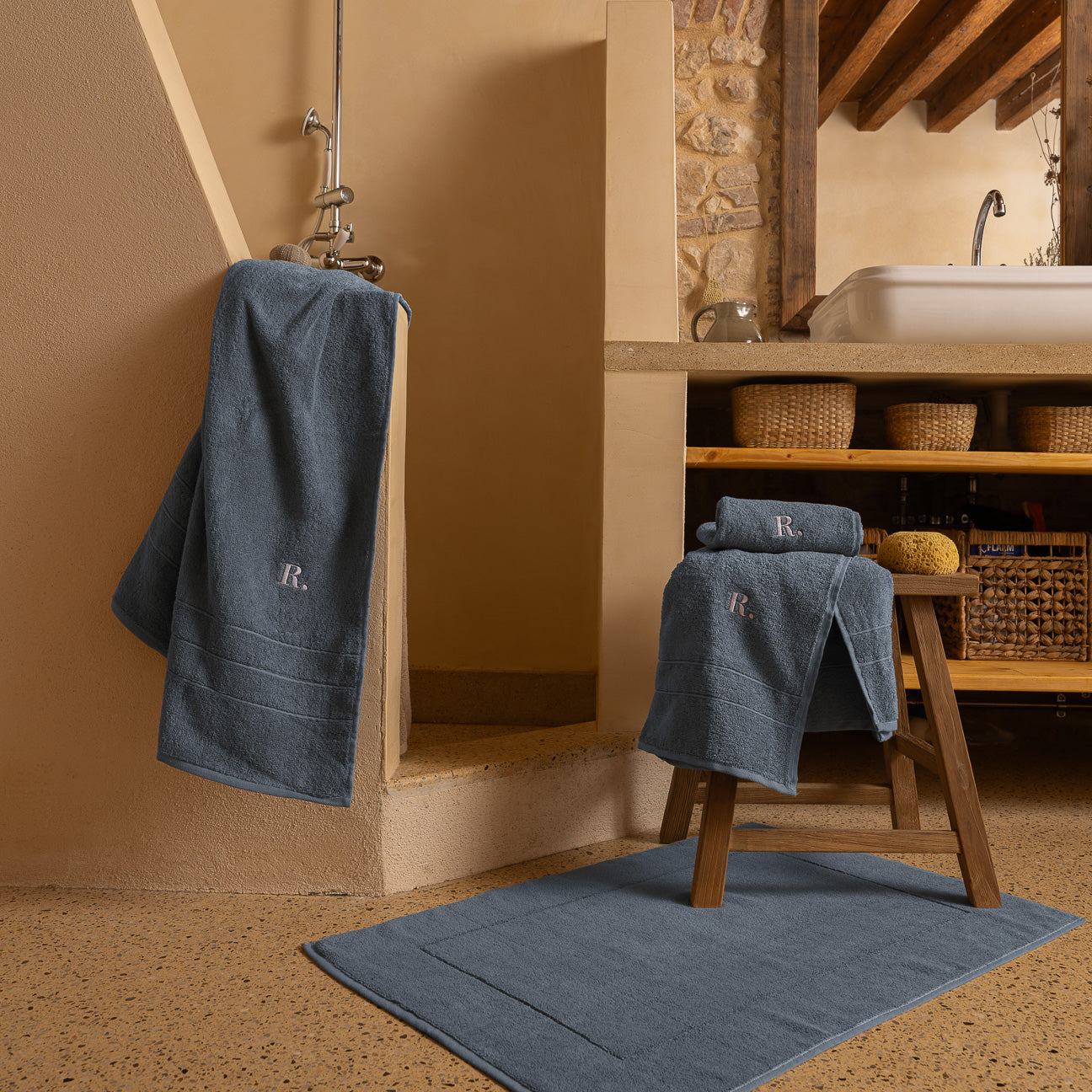 Badematte
- 55x80 cm- Denim- Baumwolle - Dalfilo